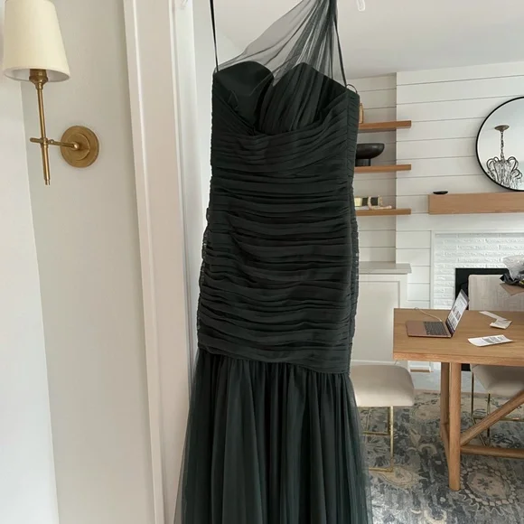 amsale tulle bridesmaid dresses New 6 Amsale Chiffon Aliki Bridesmaid dress dusty pink long tulle solid wedding
